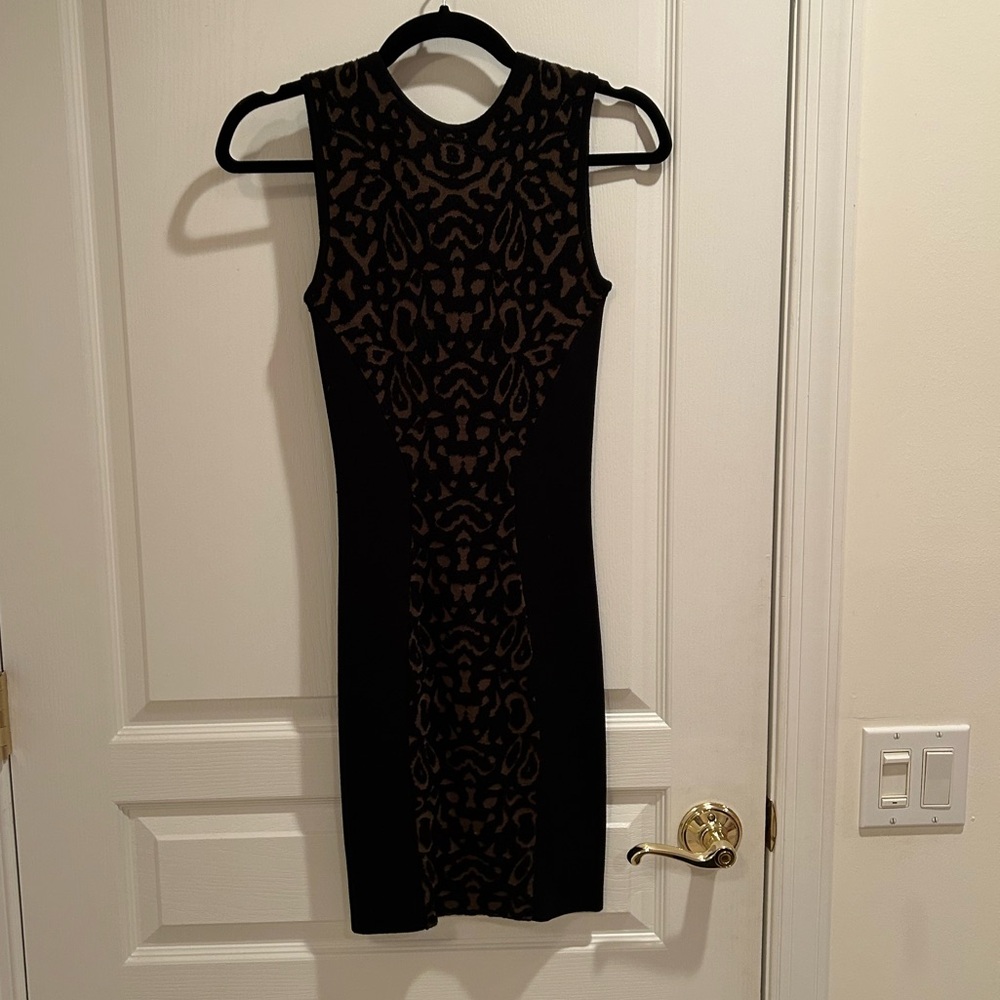 Torn by Ronny Kobo Black and Brown Mini Dress